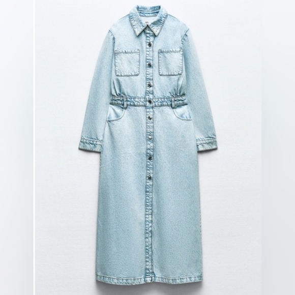 ZARA Denim Dress Nwot - Picture 6 of 6